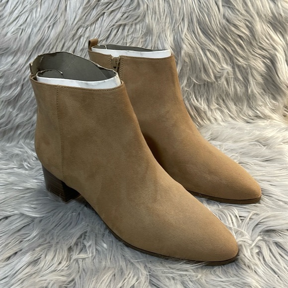 Tan Faux Suede Ankle‎ Boots - Picture 1 of 14